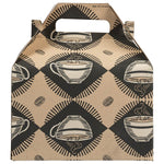 JAM PAPER Gable Gift Box with Handle, Medium, 4 x 8 x 5 1/4, Kraft & Coffee Design