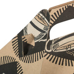 JAM PAPER Gable Gift Box with Handle, Medium, 4 x 8 x 5 1/4, Kraft & Coffee Design