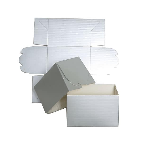 JAM Paper Solid Gift Boxes, 4" x 4" x 6", Silver (4933863)
