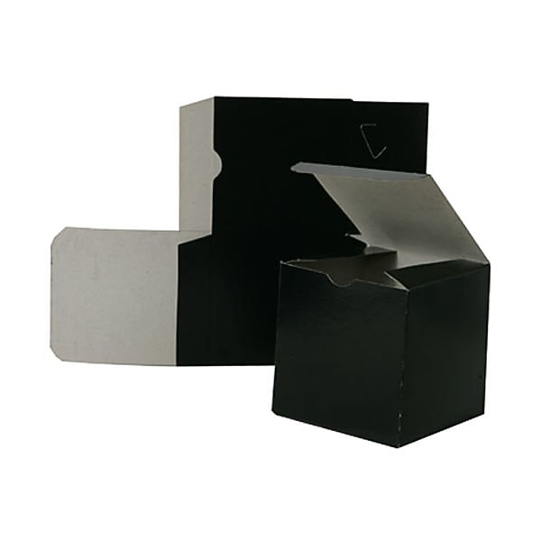 JAM Paper Gift boxes, 4.5" x 4.5" x 6", Black Semi Glossy (7355516)