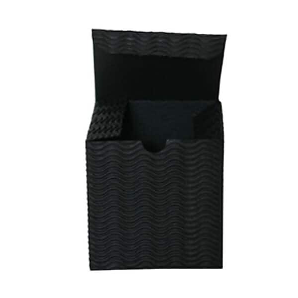 JAM Paper Gift Box with Corrugated Waves, 4" x 4" x 4", Black (8276318)