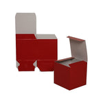 JAM Paper Square Glossy Gift Box, 4" x 4" x 4", Red (U72622505)