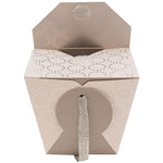 JAM PAPER Paper Chinese Take Out Containers, Small / Mini (2 1/2 x 2 x 2 1/2), White with Silver, 3/pack