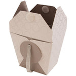 JAM PAPER Paper Chinese Take Out Containers, Small / Mini (2 1/2 x 2 x 2 1/2), White with Silver, 3/pack