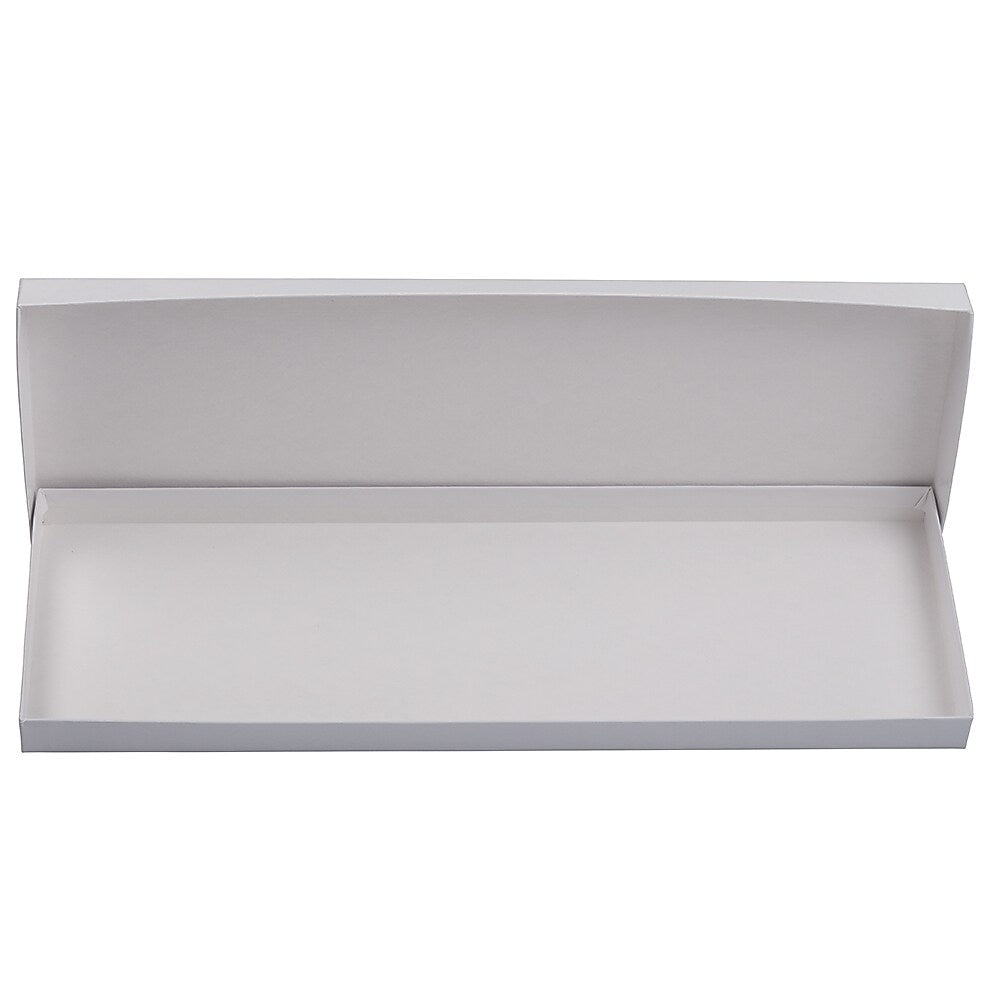 JAM PAPER Glossy Tie Box, 14 1/2 x 4 3/4 x 3/4, White