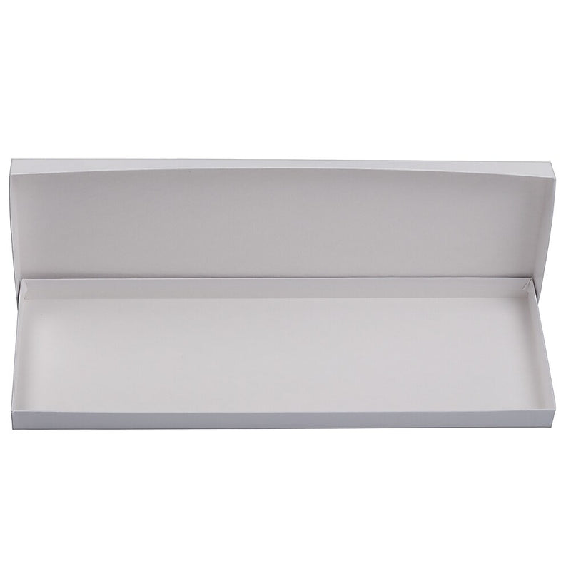 JAM PAPER Glossy Tie Box, 14 1/2 x 4 3/4 x 3/4, White