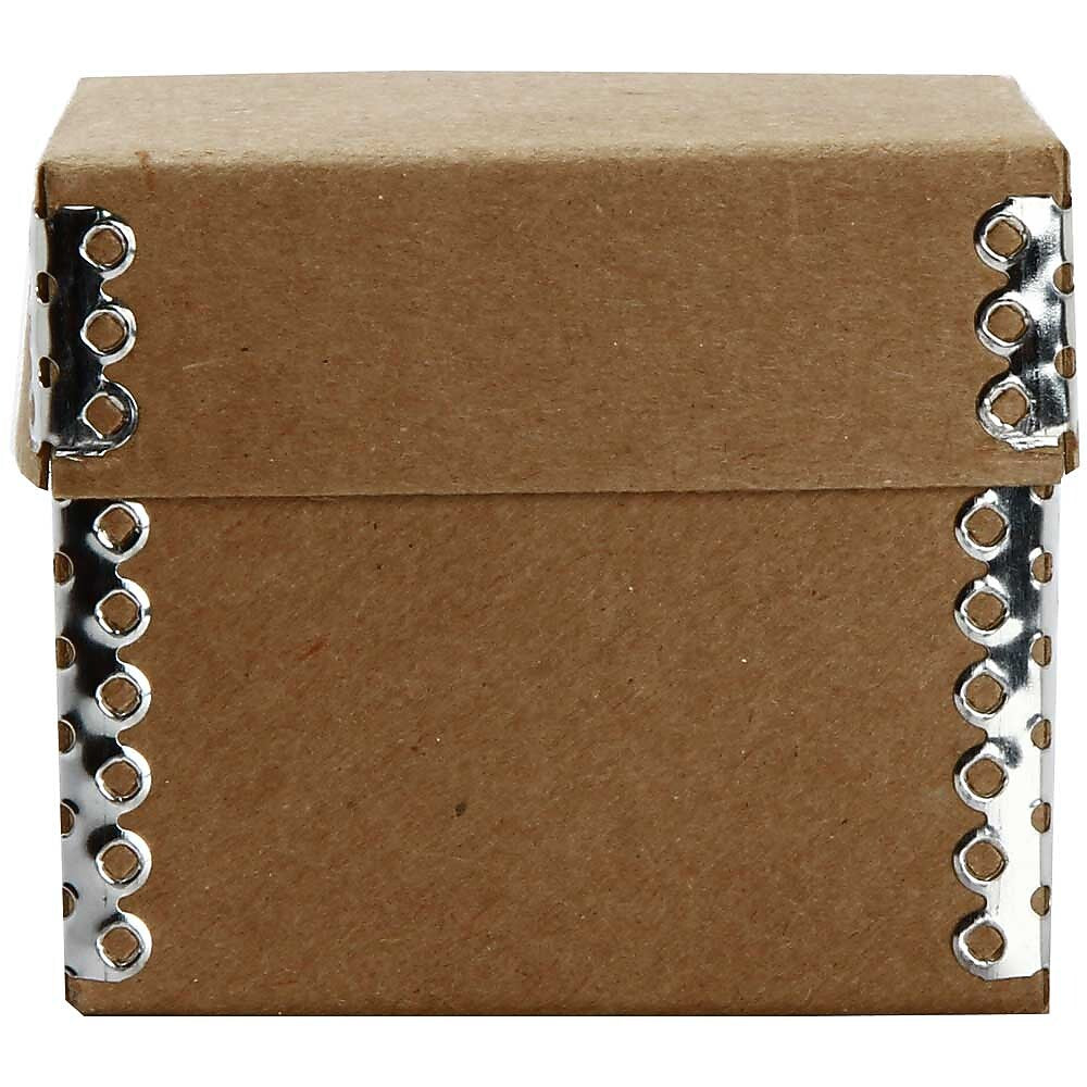 JAM PAPER Nesting Boxes, 3 1/4 x 3 1/4 x 2 3/4, Natural Brown Kraft, Box