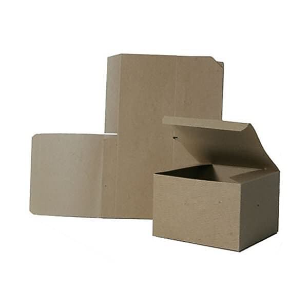 JAM Paper Open Lid Gift Boxes, 6" x 4.5" x 4.5", Kraft (5373912)