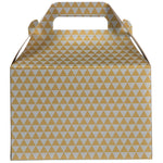 JAM PAPER Gable Gift Box with Handle, Medium, 4 x 8 x 5 1/4, Gold & Silver Diamond