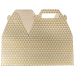 JAM PAPER Gable Gift Box with Handle, Medium, 4 x 8 x 5 1/4, Gold & Silver Diamond