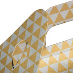JAM PAPER Gable Gift Box with Handle, Medium, 4 x 8 x 5 1/4, Gold & Silver Diamond