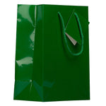 JAM Paper Glossy Gift Bag with Rope Handles, 8" x 4" x 10", Green, 3 Bags/Pack (672GLGRB)