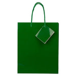 JAM Paper Glossy Gift Bag with Rope Handles, 8" x 4" x 10", Green, 3 Bags/Pack (672GLGRB)