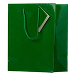 JAM Paper Glossy Gift Bag with Rope Handles, 8" x 4" x 10", Green, 3 Bags/Pack (672GLGRB)