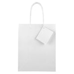 JAM Paper Glossy Gift Bag with Rope Handles, 8" x 4" x 10", White, 100 Bags/Pack (672GLWH100)