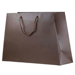 JAM Paper Matte Trapezoid Gift Bags with Rope Handles, 12" x 5" x 11", Matte Chocolate Brown, 100 Bags/Pack (1181214684B)