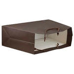 JAM Paper Matte Trapezoid Gift Bags with Rope Handles, 12" x 5" x 11", Matte Chocolate Brown, 100 Bags/Pack (1181214684B)