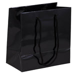 JAM Paper Glossy Gift Bag with Rope Handles, 6.5" x 6.5" x 3.5", Black, 100 Bags/Pack (896GLBL100)