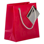JAM PAPER Opaque Shopping Bags, Mini, 5 3/4 x 5 3/4 x 2 1/2, Red, Bulk 100 Bags/Pack (461996B)