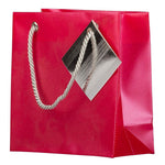 JAM PAPER Opaque Shopping Bags, Mini, 5 3/4 x 5 3/4 x 2 1/2, Red, Bulk 100 Bags/Pack (461996B)