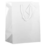 JAM Paper Glossy Gift Bag with Rope Handles, 10" x 5" x 13", White, 3 Bags/Pack (673GLWHB)