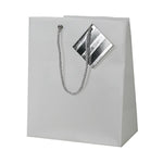 JAM PAPER Opaque Shopping Bags, Small, 7 1/2 x 9 x 4, Clear, Bulk 100 Bags/Pack (461998B)