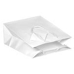 JAM Paper Glossy Gift Bag with Rope Handles, 8" x 4" x 10", White, 100 Bags/Pack (672GLWH100)