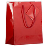 JAM Paper Glossy Gift Bags with Rope Handles, 8" x 4" x 10", Red, 100 Bags/Pack (672GLRE100)