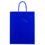 JAM Paper Glossy Gift Bag with Rope Handles, 10" x 5" x 13", Blue, 3 Bags/Pack (673GLBUB)