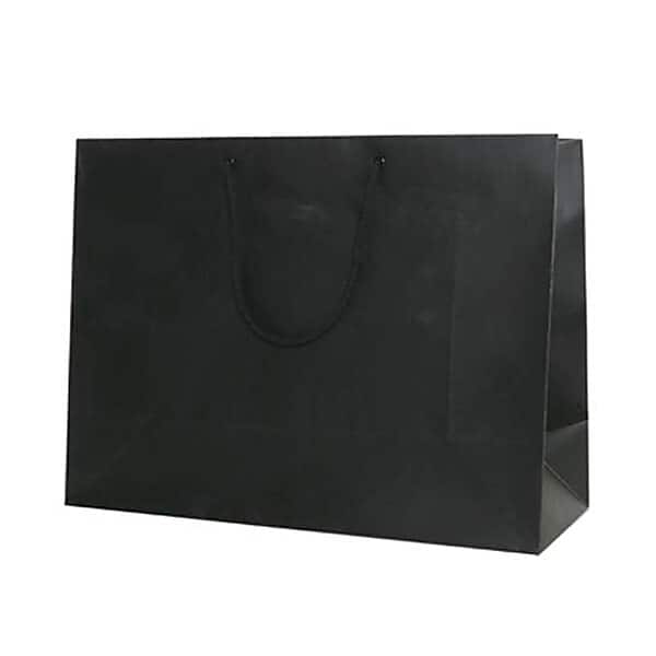 JAM Paper Matte Gift Bag with Rope Handles, 17" x 13" x 6", Black, 100 Bags/Pack (774MABLB)