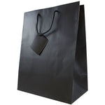 JAM Paper Matte Gift Bag with Rope Handles, 10" x 13" x 5", Black, 3 Bags/Pack (673MABLA)