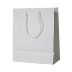 JAM Paper Gift Bags with Rope Handles, 10" x 13" x 5", White Matte, 3/Pack (673MAWHA)