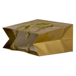 JAM Paper Glossy Gift Bag with Rope Handles, 6.5" x 6.5" x 3.5", Gold, 3 Bags/Pack (896GLGOA)