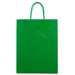JAM Paper Glossy Gift Bags with Rope Handles, 10" x 13", Green, 3 Bags/Pack (673GLGRB)