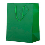 JAM Paper Glossy Gift Bags with Rope Handles, 10" x 13", Green, 3 Bags/Pack (673GLGRB)