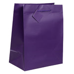 JAM Paper Gift Bags with Rope Handles, 8" x 10" x 4", Purple Matte, 3/Pack (672MAPUA)