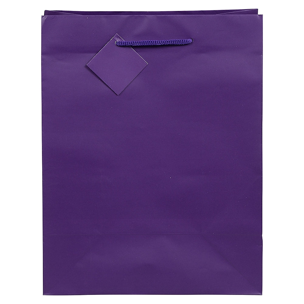 JAM Paper Gift Bags with Rope Handles, 8" x 10" x 4", Purple Matte, 3/Pack (672MAPUA)