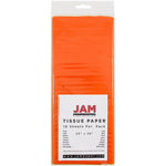 JAM Paper 20" x 26" Tissue Paper, Orange, 20 Sheets/Pack (1152361A)