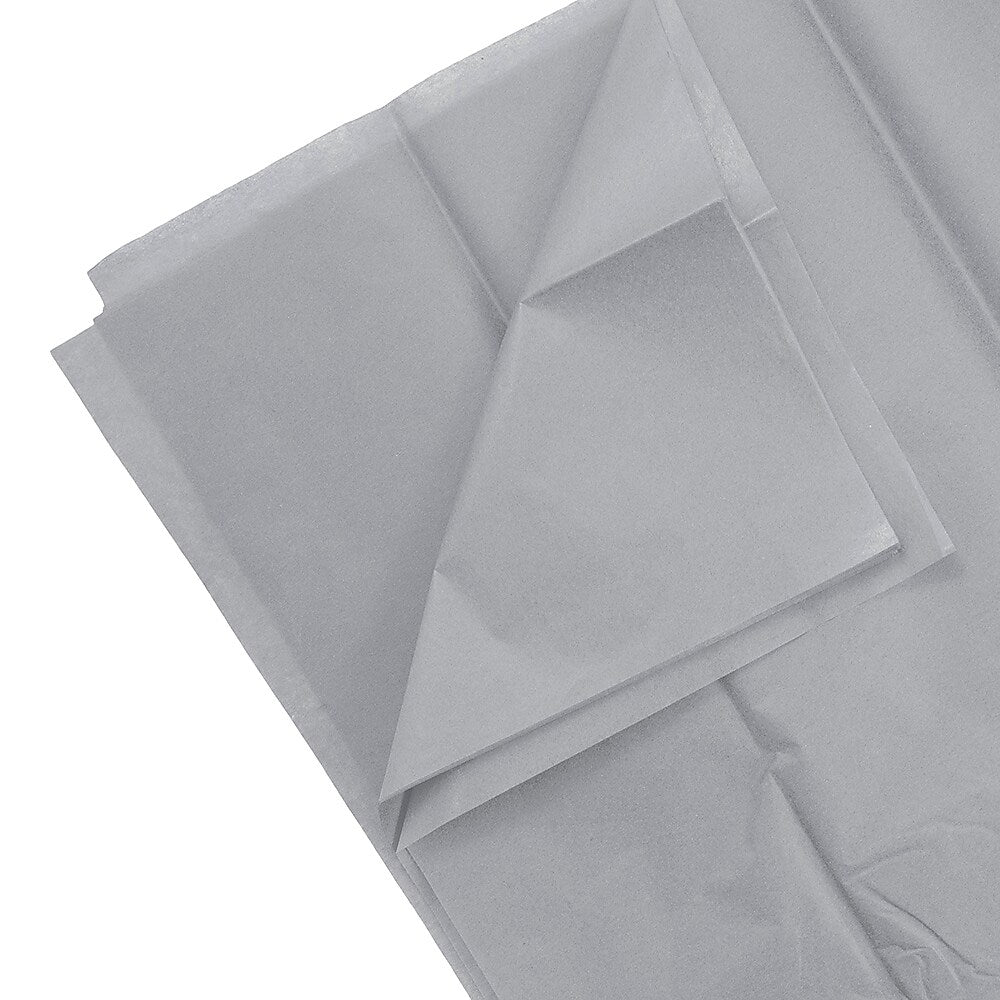 JAM Paper 20" x 26" Tissue Paper, Grey/Silver, 20 Sheets/Pack (1152357A)
