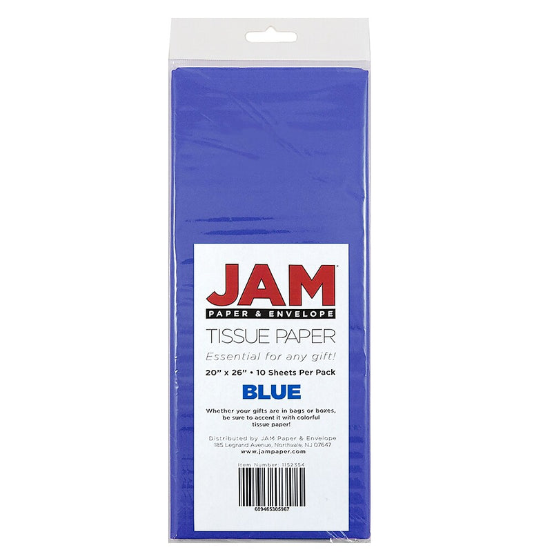 JAM Paper 20" x 26" Tissue Paper, Presidential Blue, 20 Sheets/Pack (1152354A)