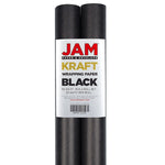 JAM Paper Wrapping Paper, 25 Sq. ft. x 30", Black Kraft Paper, 2/Pack (165K25BLG)