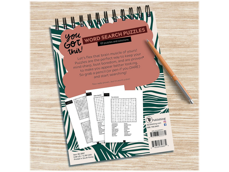 TF Publishing You Got This Word Search Puzzle Pad, Entertainment, Multi-Grade (99-3997)