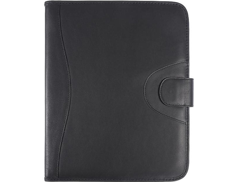 Club Rochelier Zenith Leather Padfolio with Snap Closure, Black (NP4561)