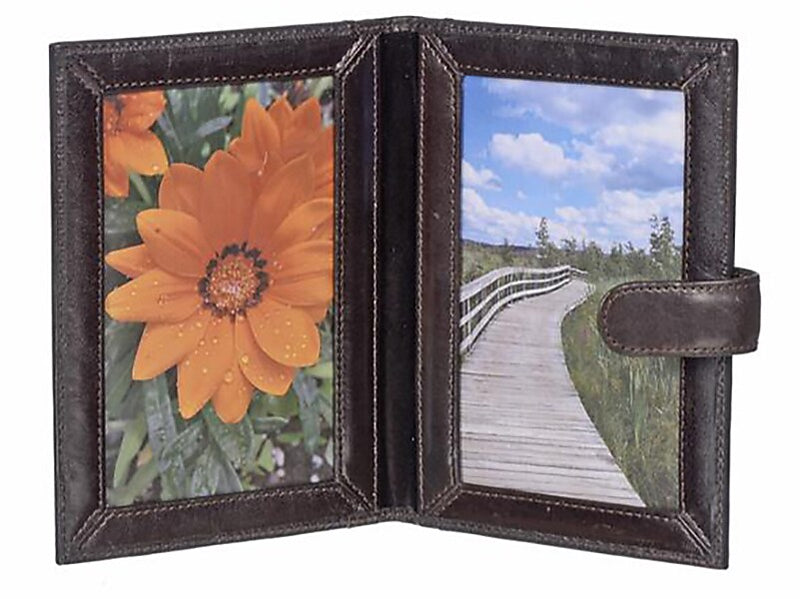 Club Rochelier Zenith Small Leather Book Picture Frame, Glossy Brown (ZN4143)