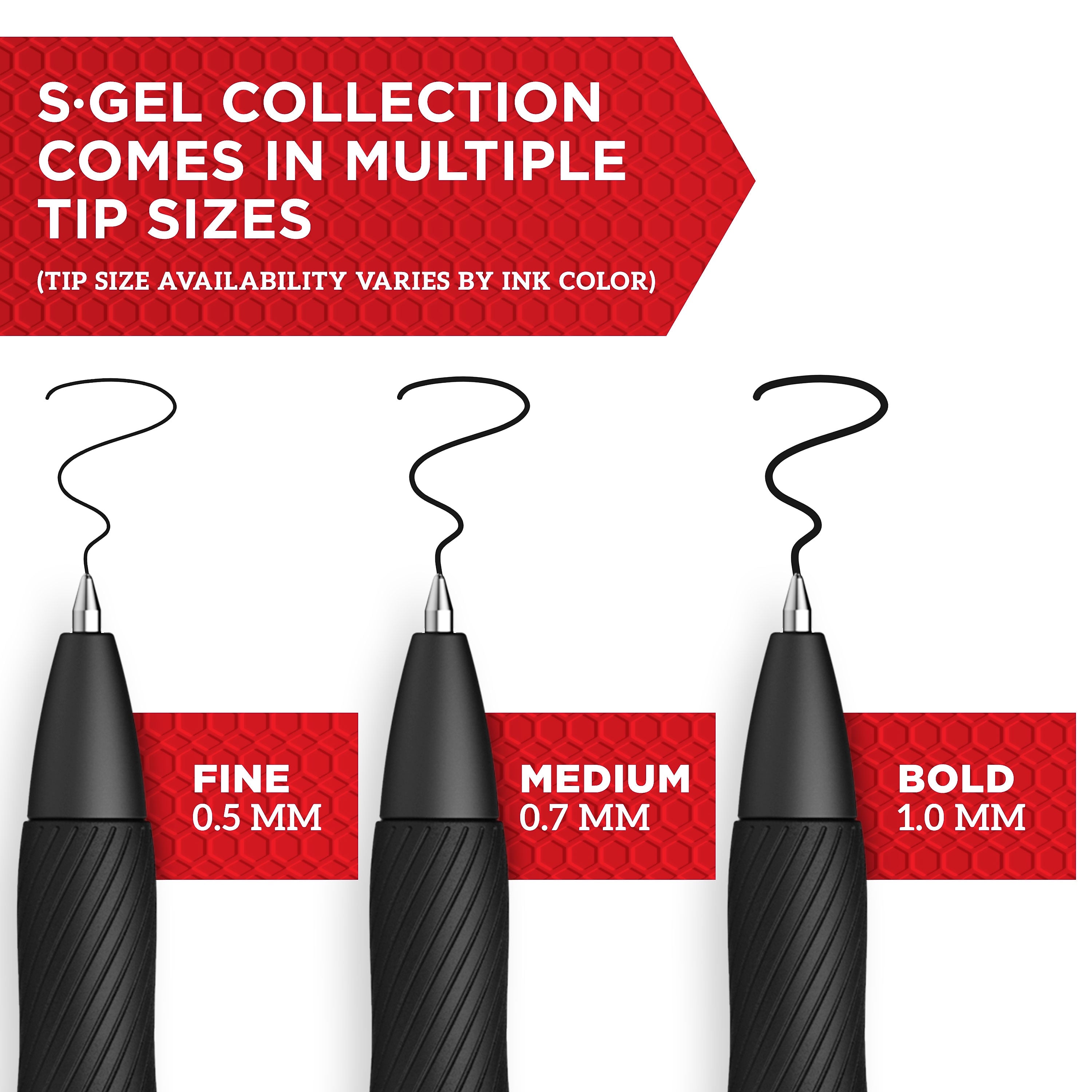 Sharpie S-Gel Gel Pen, Medium Point, Black Ink, 36/Pack (2096193)