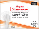Berkley Square Elegant Dinnerware Polystyrene Assorted Cutlery, Heavy-Weight, White, 240/Box (1088508)
