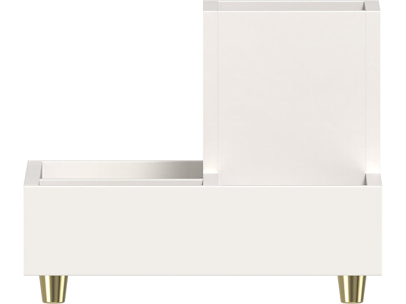 U Brands Juliet 4-Compartment Pine Wood Cup, White/Gold (5217U00-12)