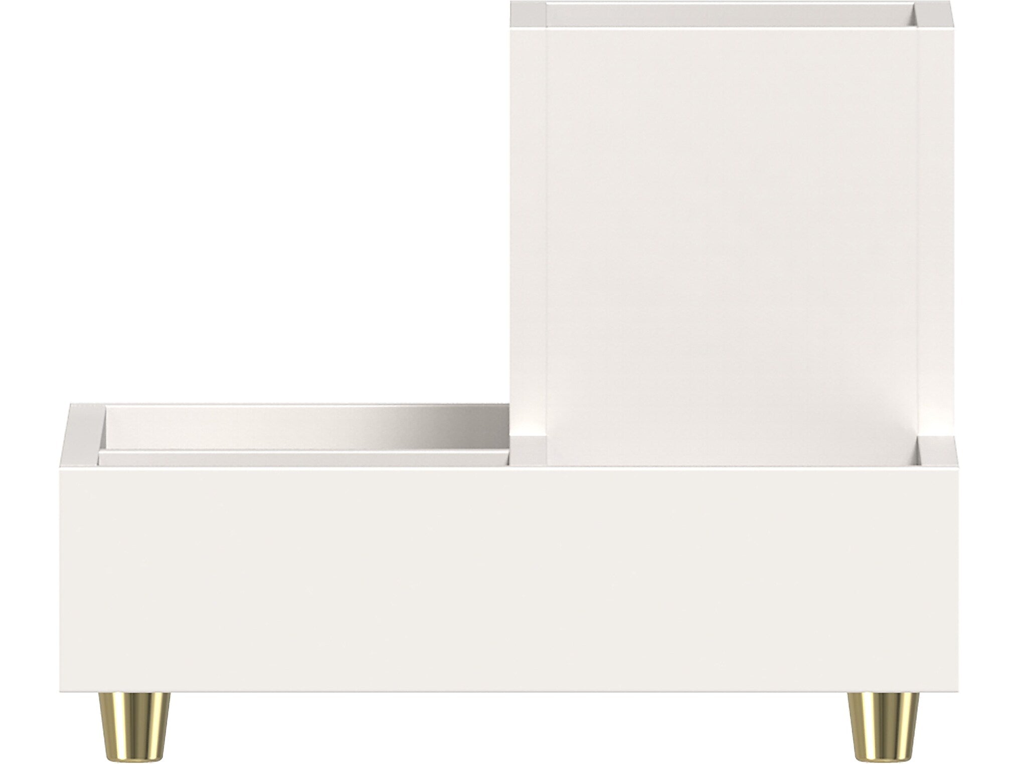 U Brands Juliet 4-Compartment Pine Wood Cup, White/Gold (5217U00-12)