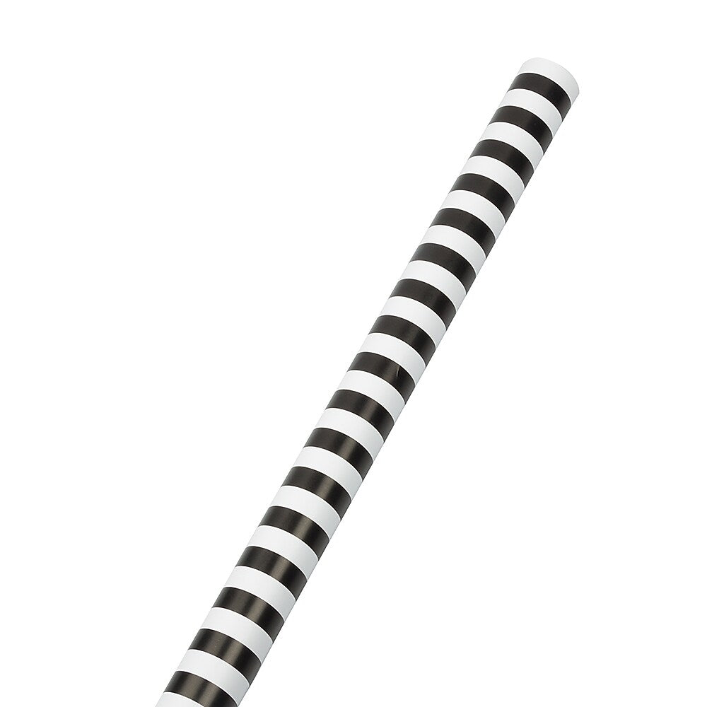 JAM Paper Wrapping Paper, 25 Sq. ft. x 30", Black & White Stripes, 2/Pack (226531182A)