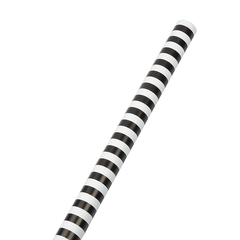 JAM Paper Wrapping Paper, 25 Sq. ft. x 30", Black & White Stripes, 2/Pack (226531182A)